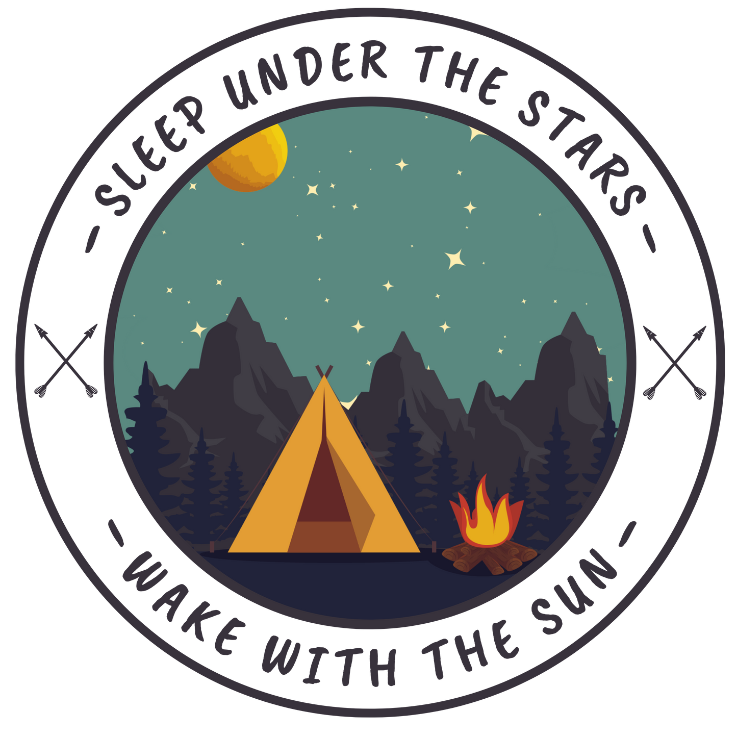Unisex t-shirt 'Sleep under the stars. Wake with the sun'