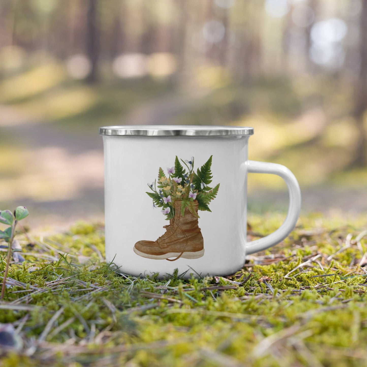 Enamel Mug 'Blossoming Steps'