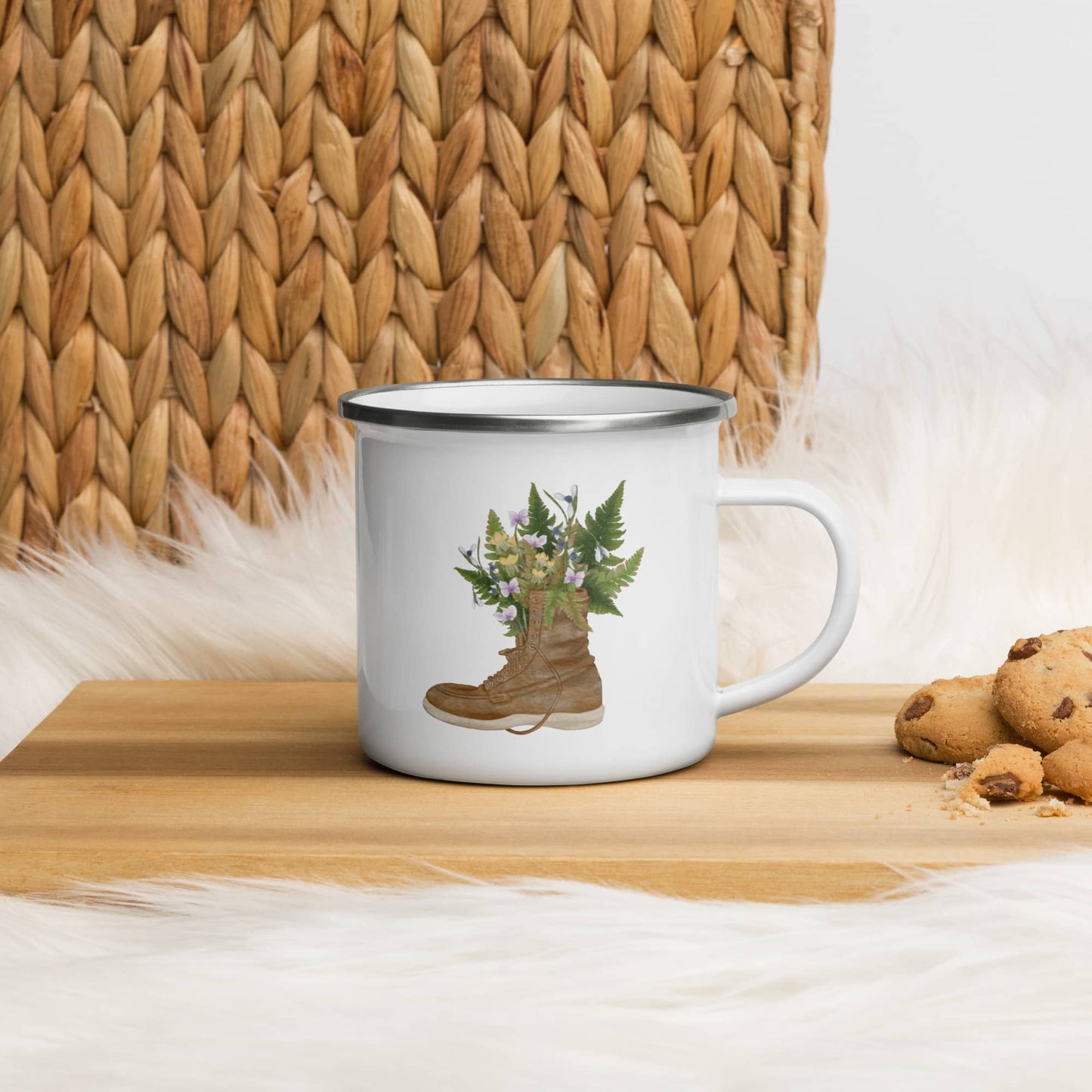 Enamel Mug 'Blossoming Steps'