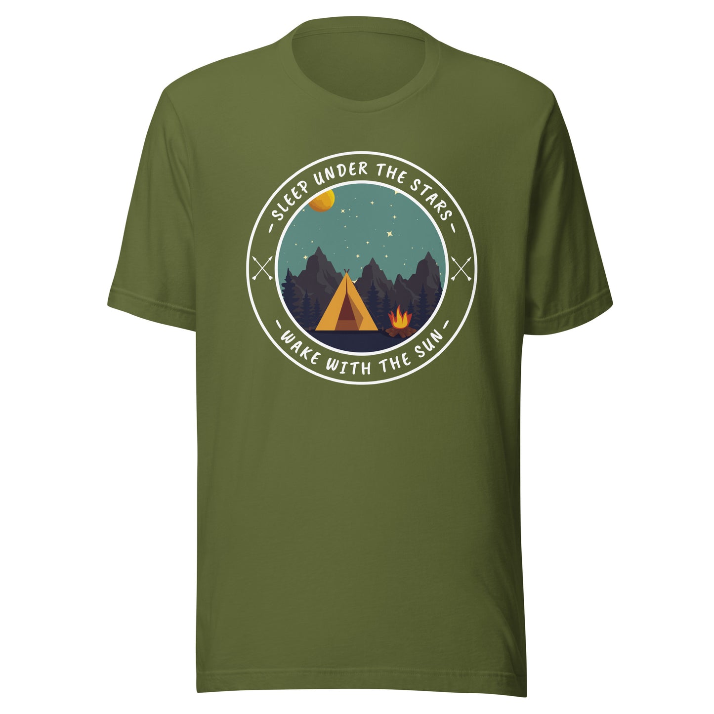 Unisex t-shirt 'Sleep under the stars. Wake with the sun'