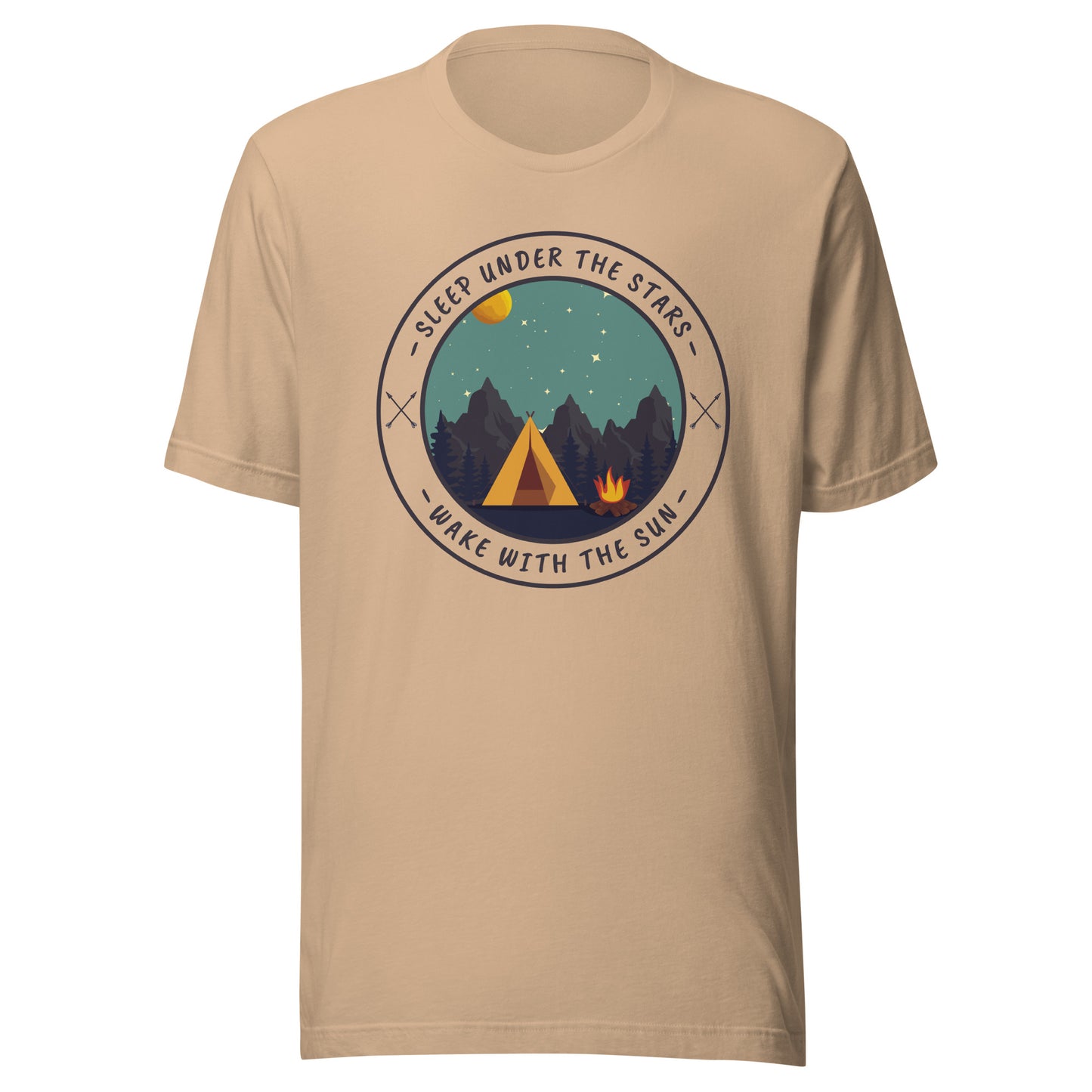Unisex t-shirt 'Sleep under the stars. Wake with the sun'