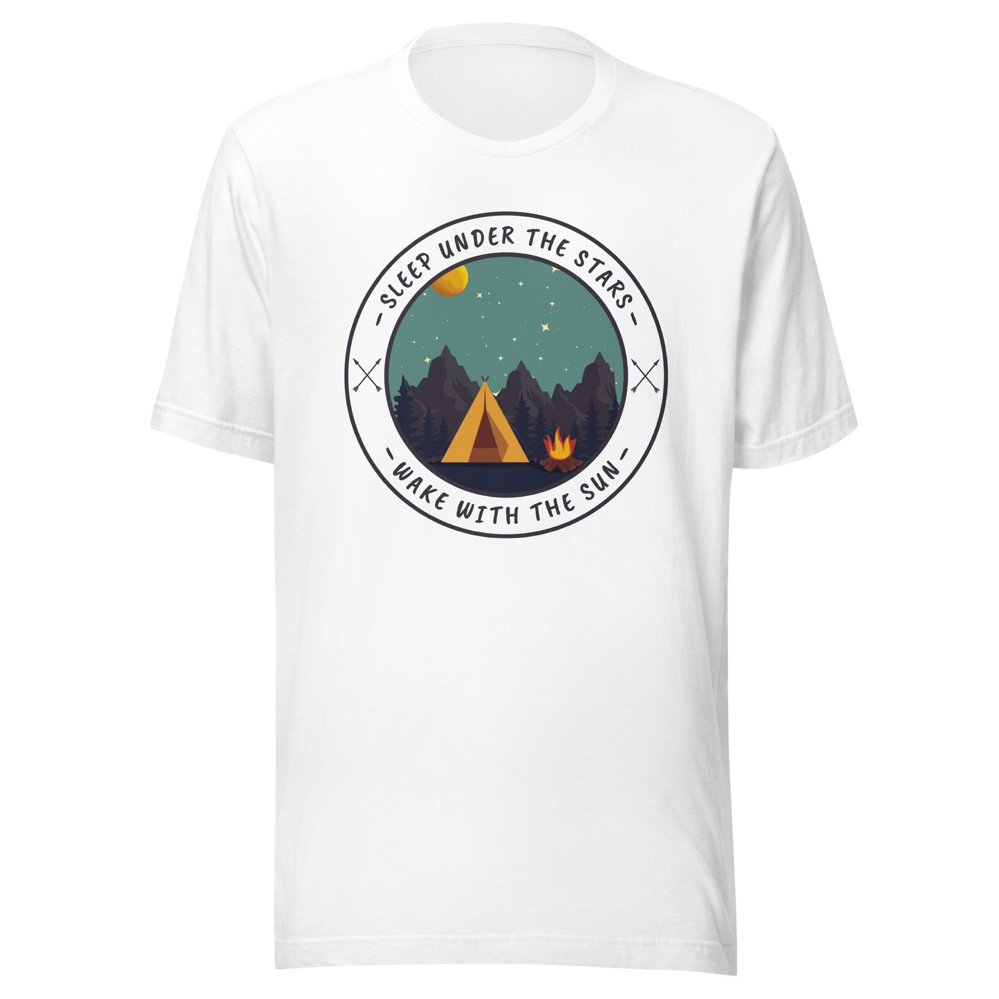 Unisex t-shirt 'Sleep under the stars. Wake with the sun'