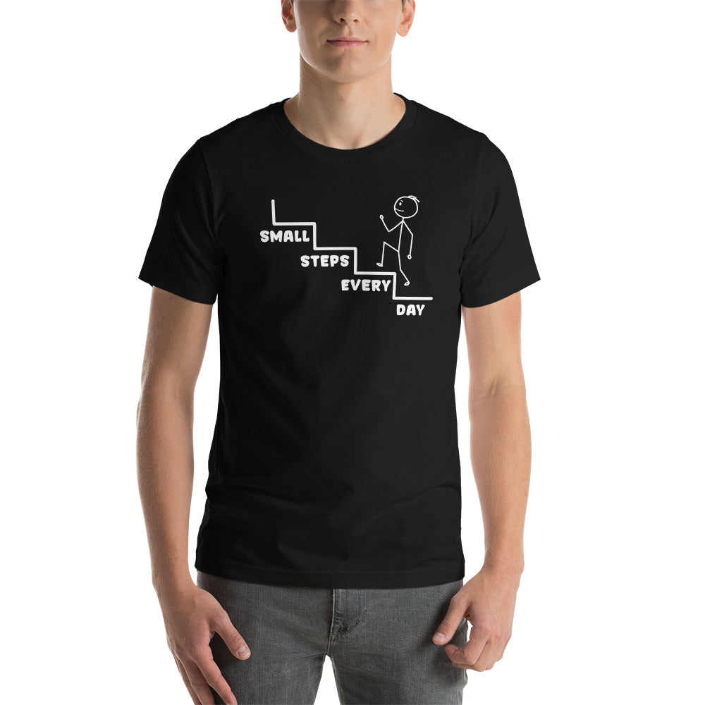 Unisex T-shirt "Small steps every day" with a man
