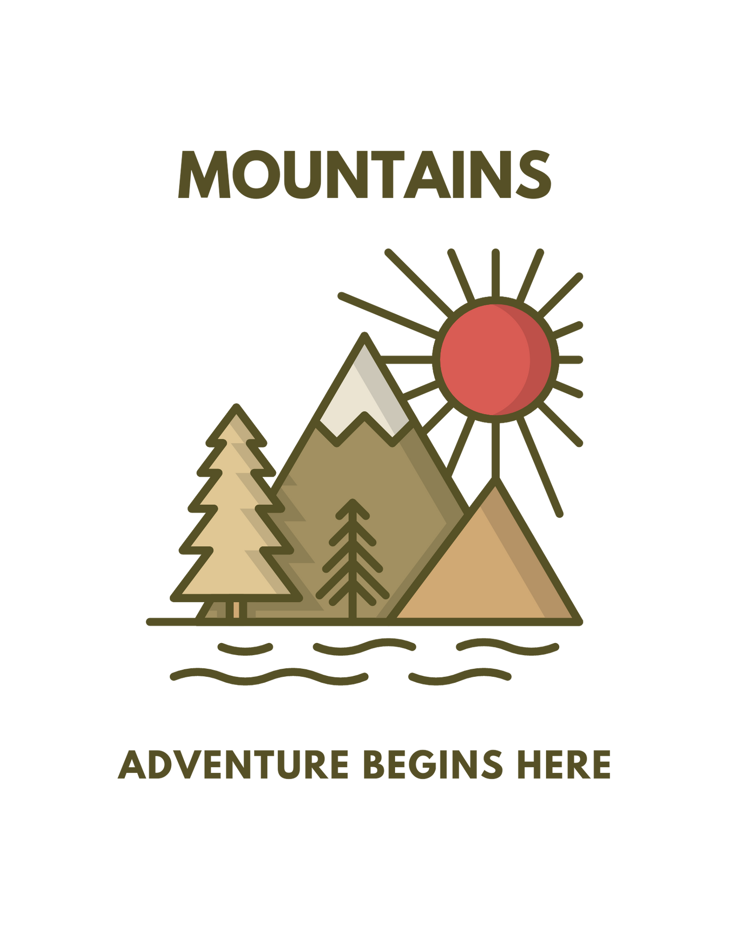 Enamel Mug 'Mountains. Adventure begins here'