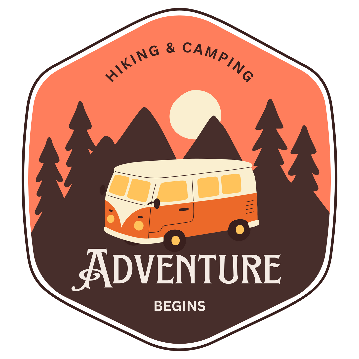 Travel mug with a handle 'Hiking&Camping'