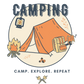 Unisex t-shirt 'Camping. Camp. Explore. Repeat'