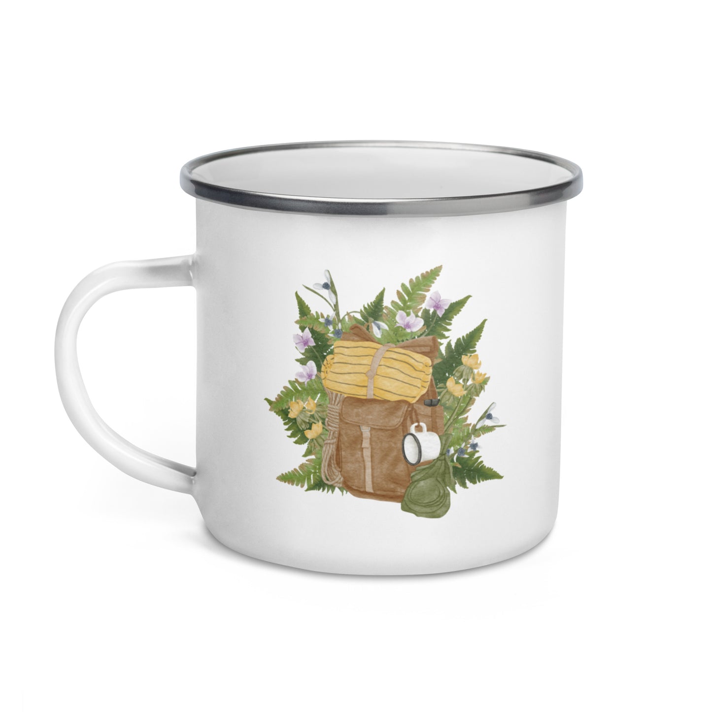 Enamel Mug 'Flower Hiker's Pack'