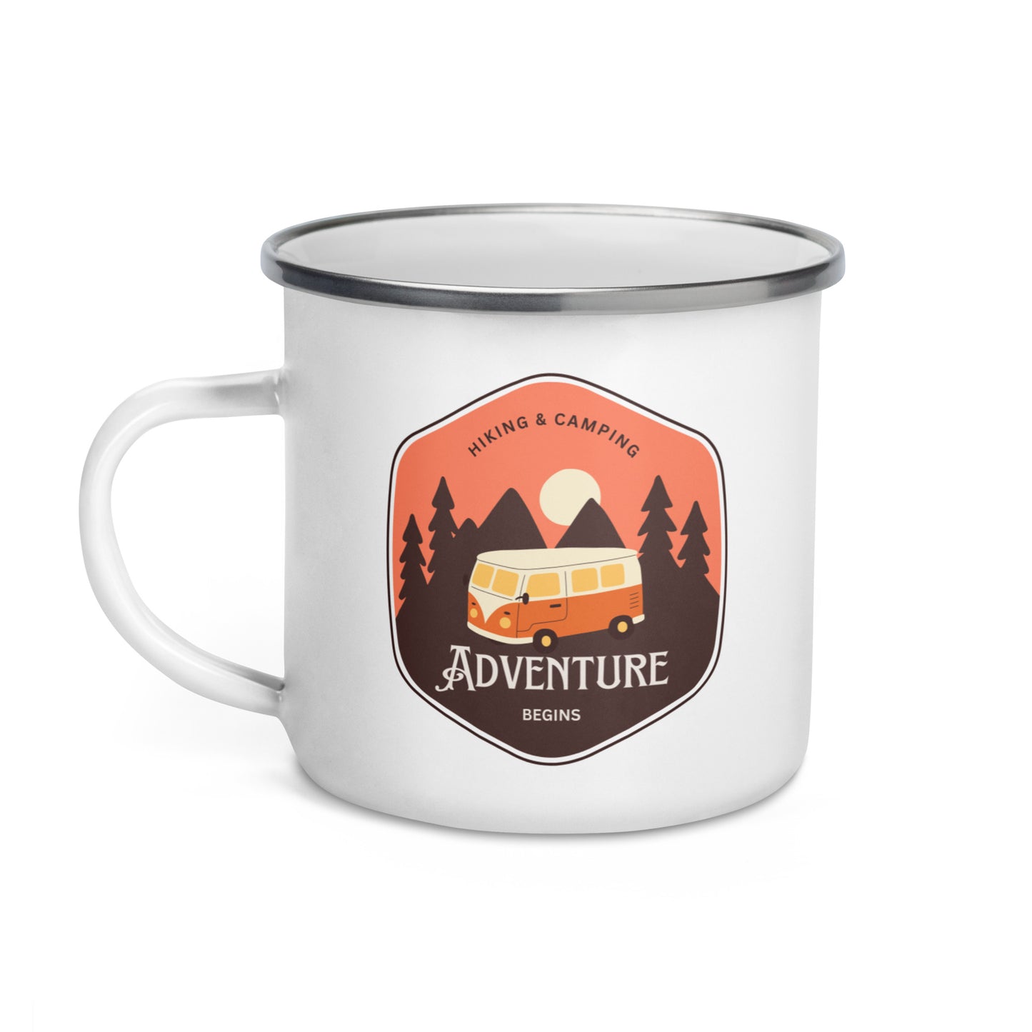 Enamel Mug 'Adventure begins'
