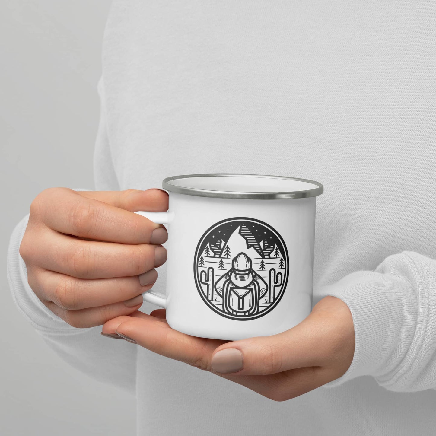 Enamel Mug 'Ready to hike'