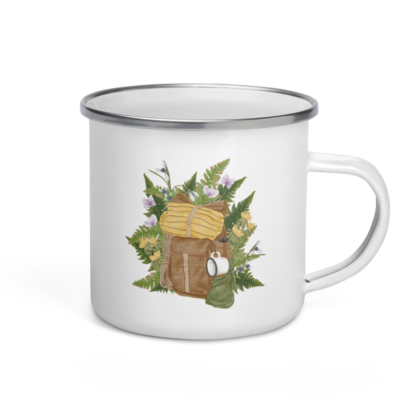 Enamel Mug 'Flower Hiker's Pack'