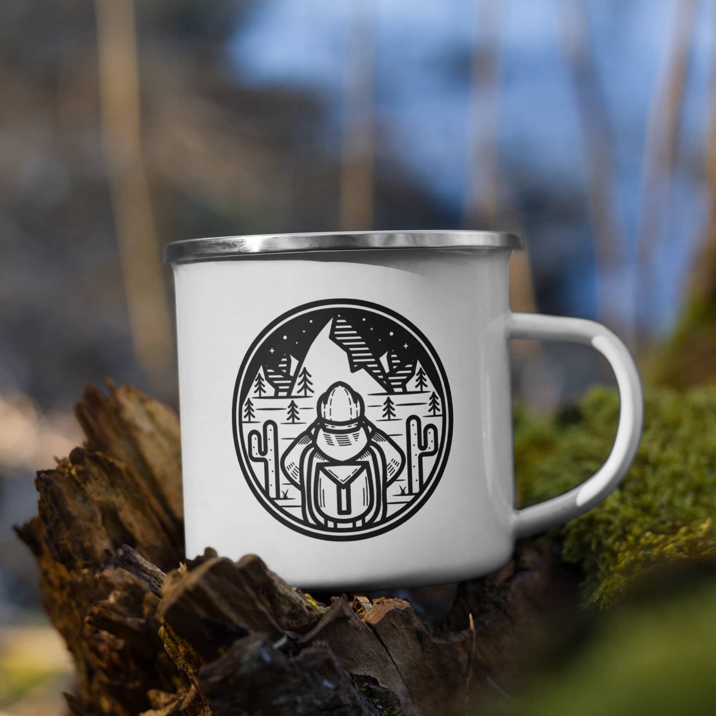 Enamel Mug 'Ready to hike'