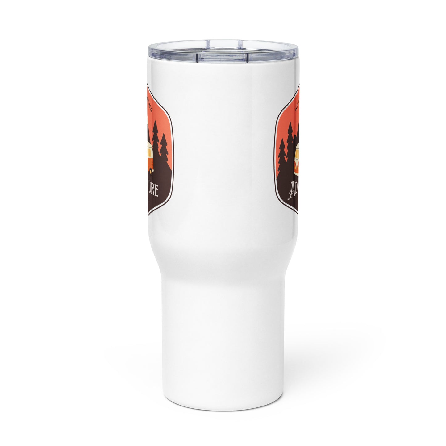 Travel mug with a handle 'Hiking&Camping'