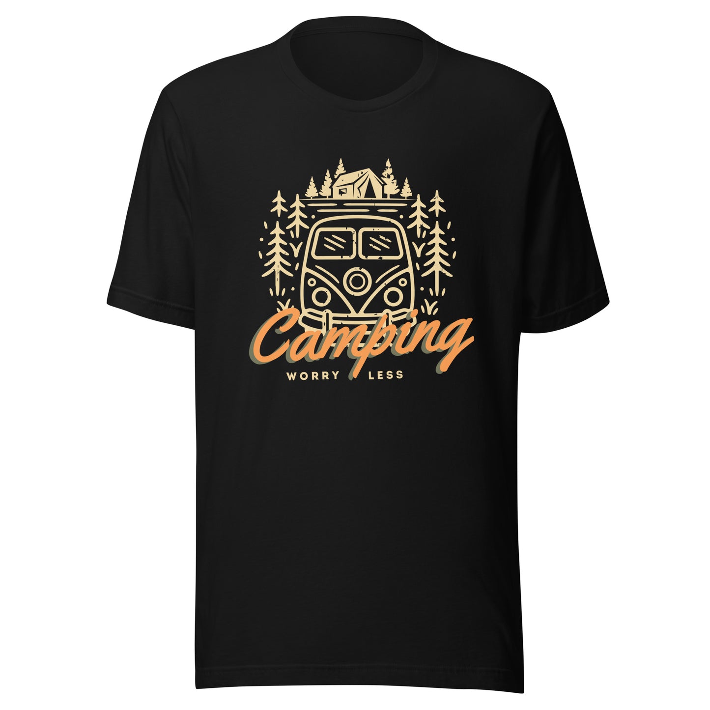 Unisex t-shirt 'Camping. Worry less'