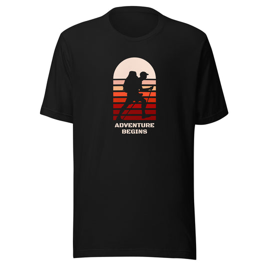 Unisex t-shirt 'Adventure begins today'