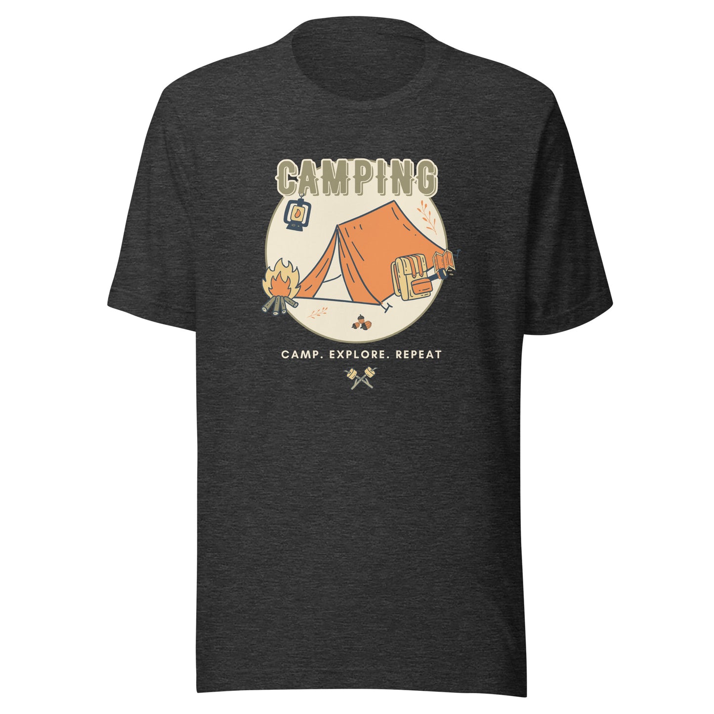 Unisex t-shirt 'Camping. Camp. Explore. Repeat'