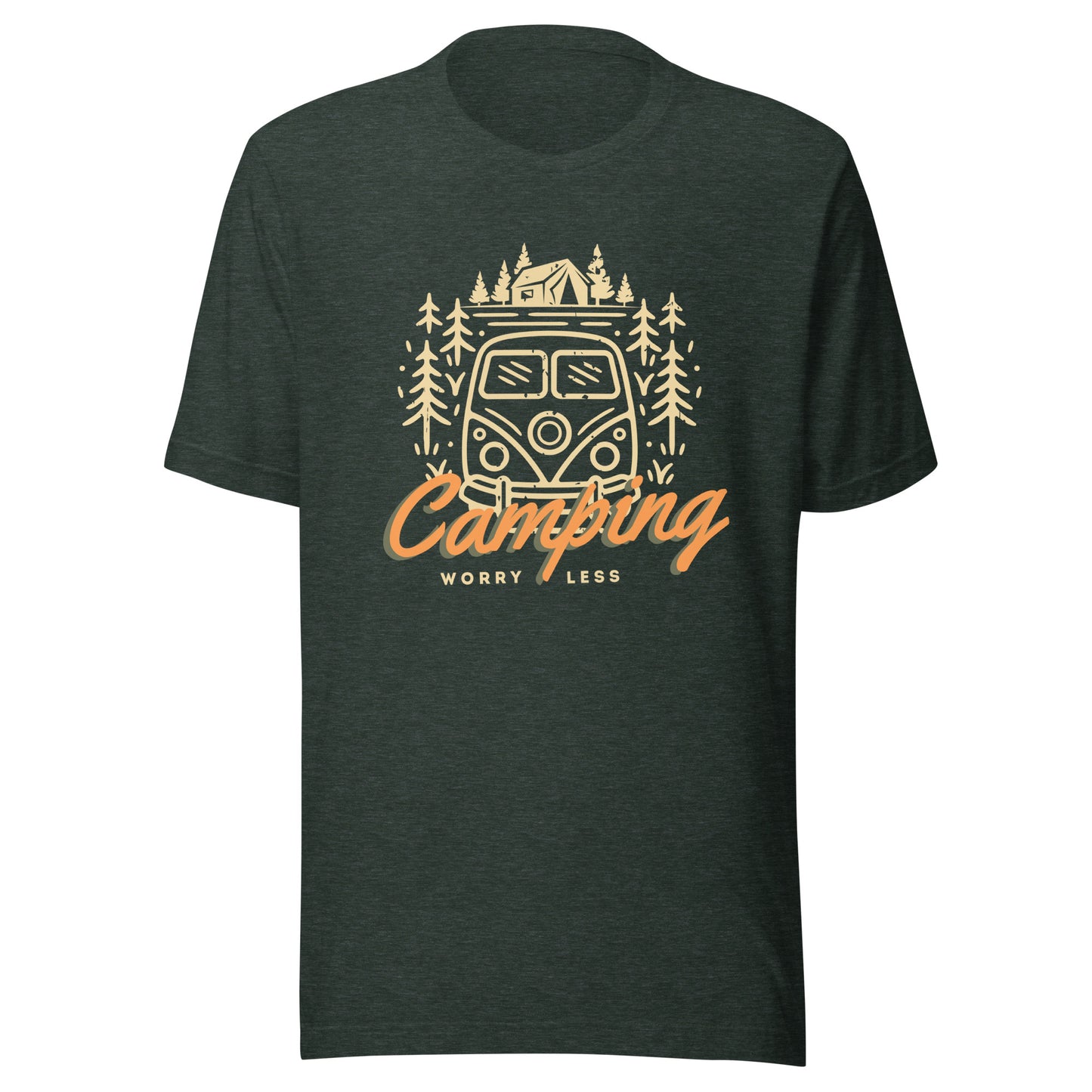 Unisex t-shirt 'Camping. Worry less'