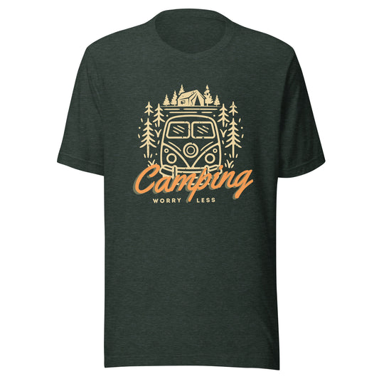 Unisex t-shirt 'Camping. Worry less'