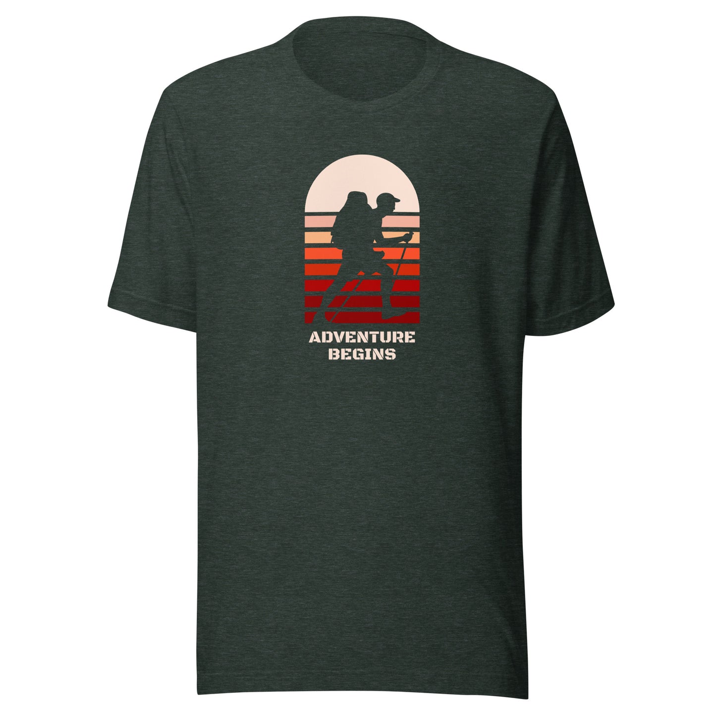 Unisex t-shirt 'Adventure begins today'