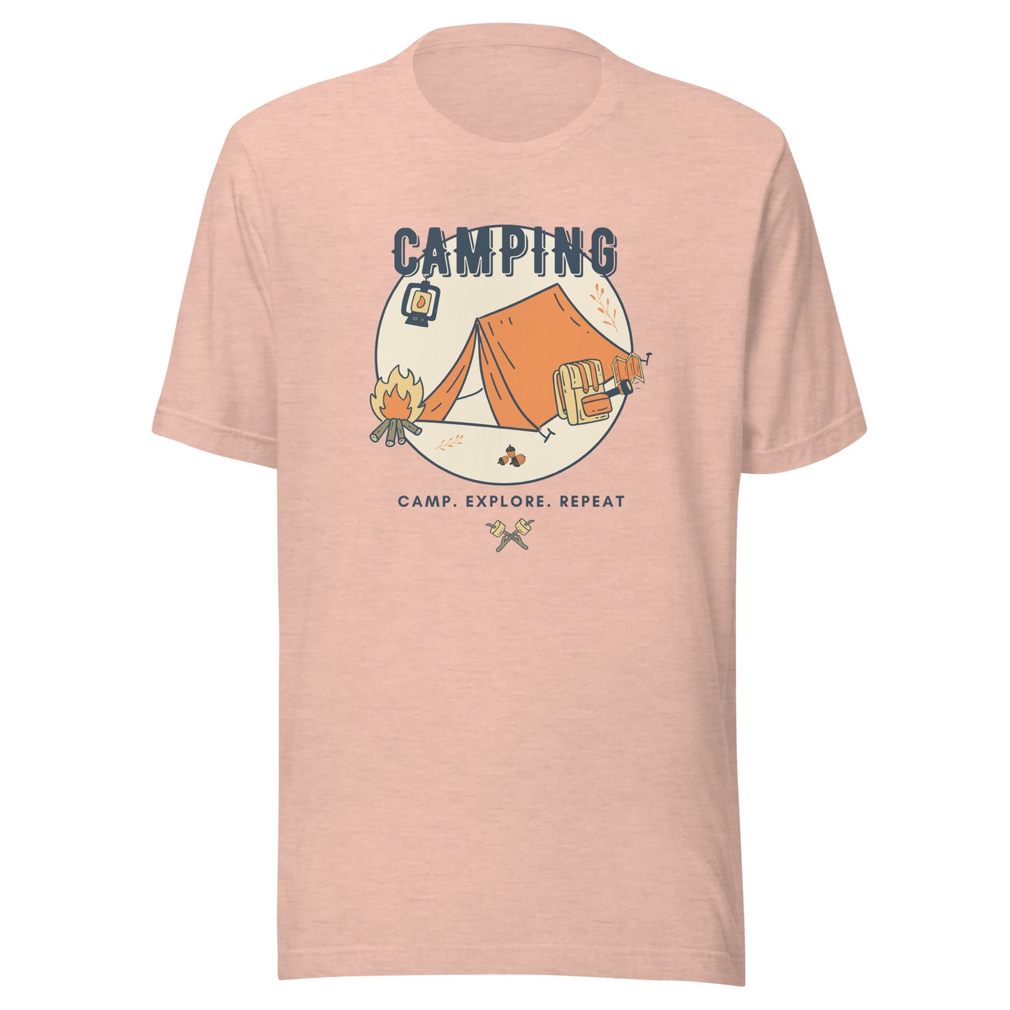 Unisex t-shirt 'Camping. Camp. Explore. Repeat'