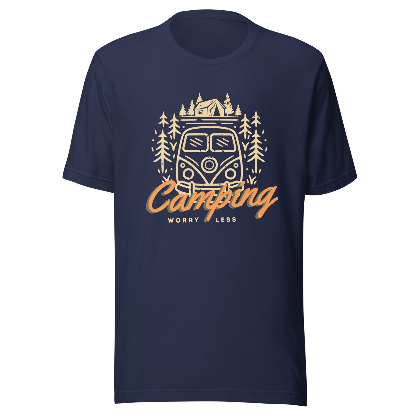 Unisex t-shirt 'Camping. Worry less'