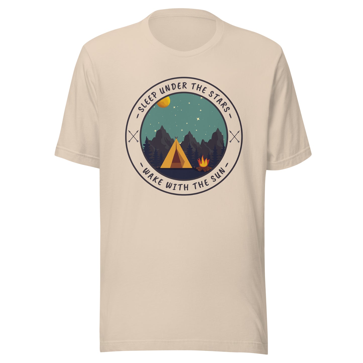 Unisex t-shirt 'Sleep under the stars. Wake with the sun'