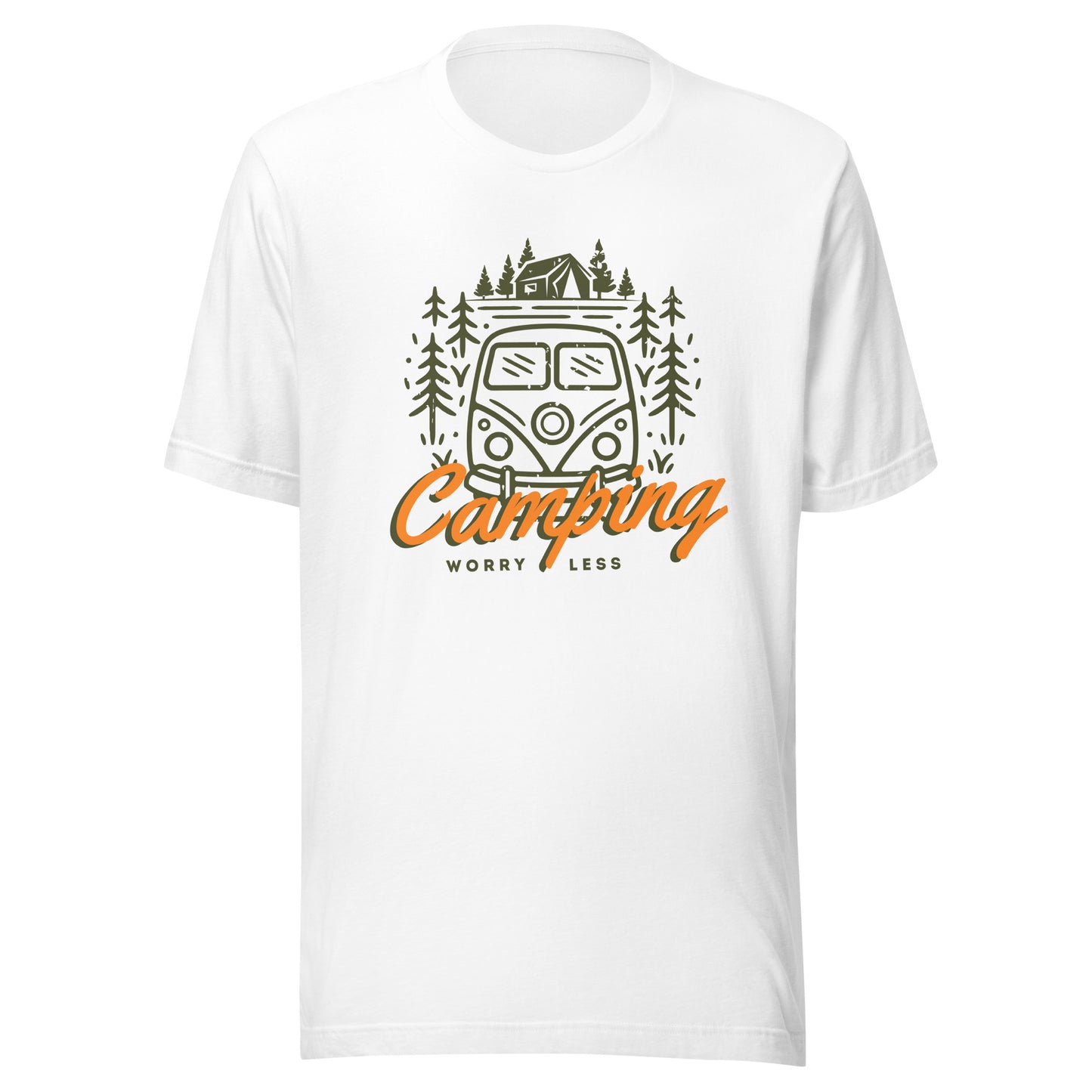 Unisex t-shirt 'Camping. Worry less'
